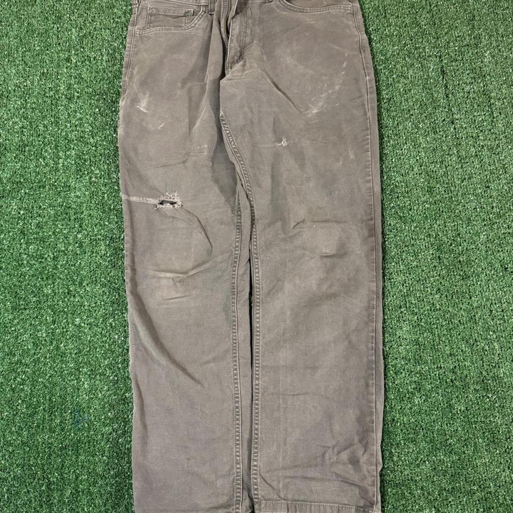 Carhartt 102517 Relaxed Fit Work Pants Gray Distressed Workwear 34x32